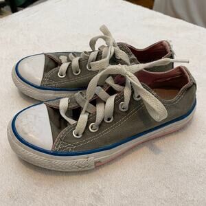 Girls Converse shoes size 12 gray pink tennis sneaker